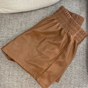 Faux Leather Brown Boutique Shorts